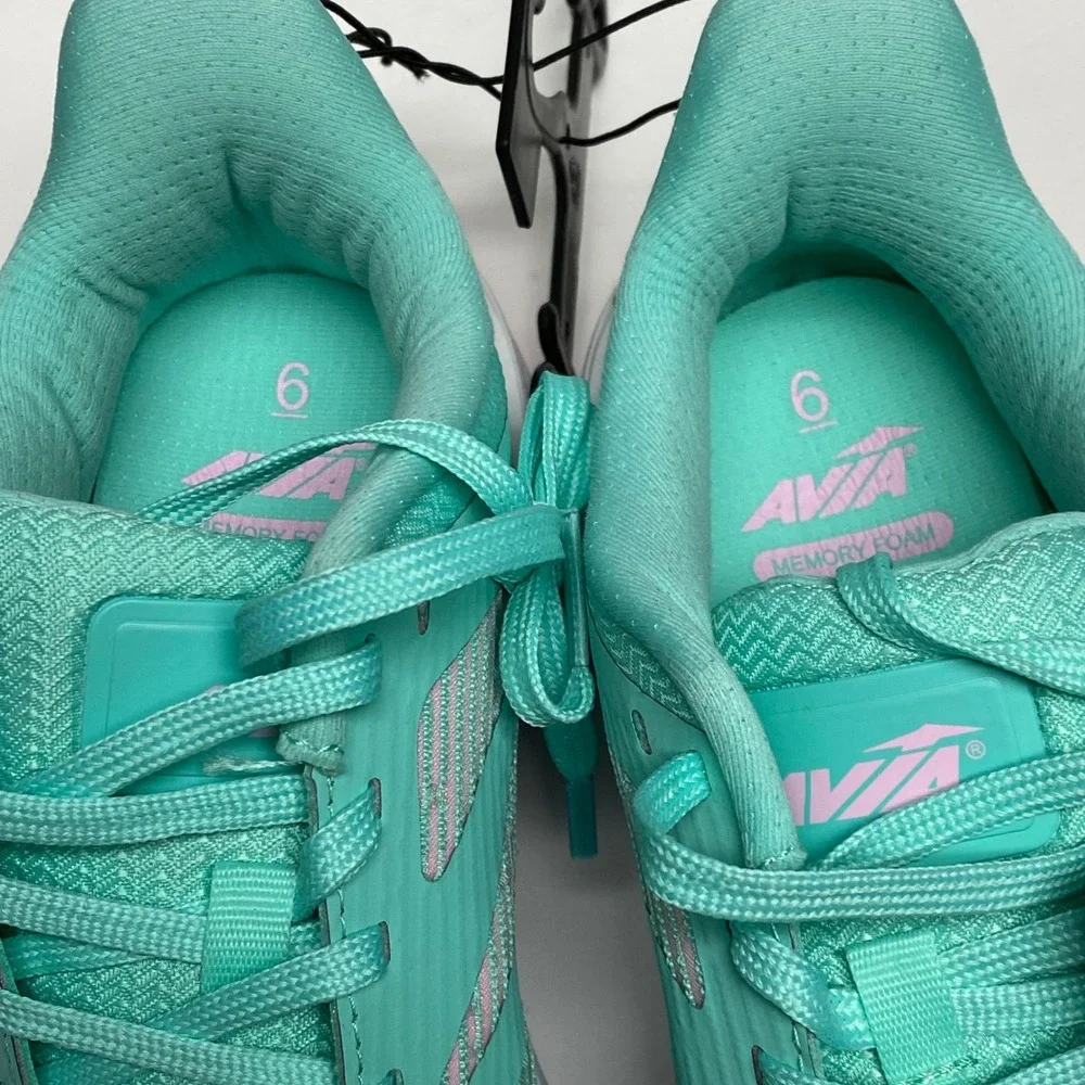 Avia Women Teal Pink‎ Running Sneakers Memory Foam Athletic Shoes Size 6 NEW